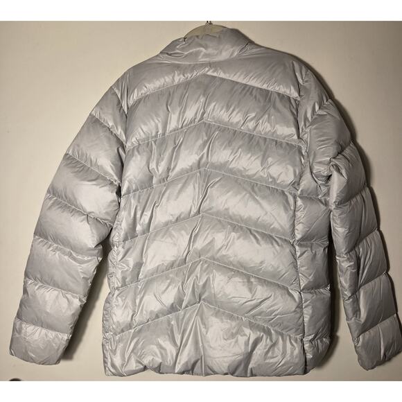 Eddie Bauer Womens L 650 Down Packable Lightweight Jacket Puffer Coat Silver - Picture 10 of 10